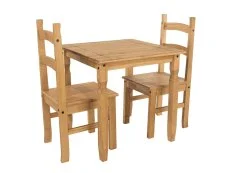 Core Core Corona Pine Square Dining Table and 2 Chair Set