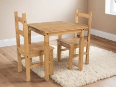 Core Core Corona Pine Square Dining Table and 2 Chair Set