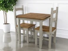 Core Core Corona Grey and Waxed Pine Square Dining Table and 2 Chair Set