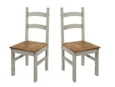 Core Core Corona Grey and Waxed Pine Set of 2 Chairs