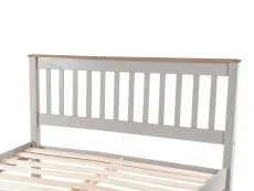 Core Core Corona Grey and Waxed Pine Wooden Bed Frame