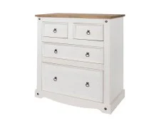 Core Core Corona White and Pine 2+2 Drawer Chest of Drawers