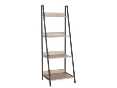 Core Loft Home Office Ladder Bookcase Unit with Oak Effect and Grey Metal Frames