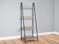 Core Core Loft Home Office Ladder Bookcase Unit with Oak Effect and Grey Metal Frames