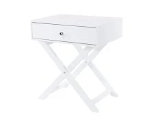 Core Core Options White X Leg 1 Drawer Petite Bedside Table