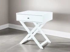 Core Core Options White X Leg 1 Drawer Petite Bedside Table