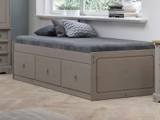 Core Core Corona Grey and Waxed Pine Wooden Cabin Bed Frame