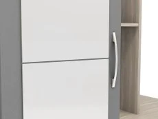 Seconique Seconique Nevada Grey Gloss and Oak 1 Door 2 Drawer Mirrored Shelving Wardrobe
