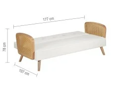 Birlea Birlea Mila Rattan and White Fabric Sofa Bed