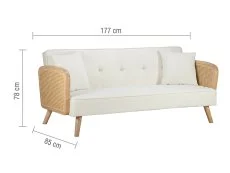 Birlea Birlea Mila Rattan and White Fabric Sofa Bed