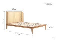 Birlea Birlea Astrid Rattan Oak Wooden Bed Frame