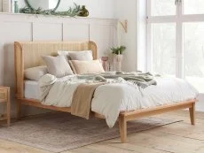 Birlea Birlea Astrid Rattan Oak Wooden Bed Frame