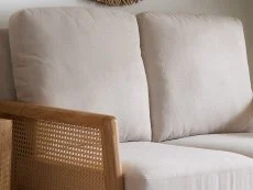 Birlea Birlea Ida Rattan and White Fabric 2 Seater Sofa