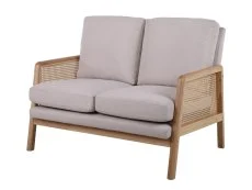 Birlea Birlea Ida Rattan and White Fabric 2 Seater Sofa