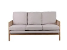 Birlea Birlea Ida Rattan and White Fabric 3 Seater Sofa