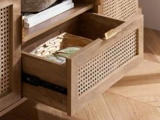 Birlea Birlea Noah Rattan and Oak 2 Door 1 Drawer TV Cabinet