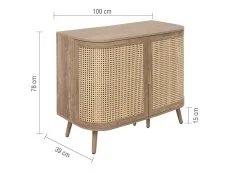 Birlea Birlea Noah Rattan and Oak 2 Door Sideboard