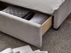Julian Bowen Julian Bowen Savannah Grey Velvet 1 Drawer Fabric Bed Frame