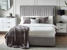 Julian Bowen Julian Bowen Savannah Grey Velvet 1 Drawer Fabric Bed Frame