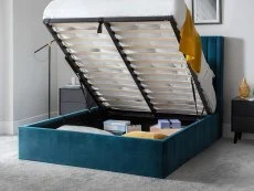 Julian Bowen Langham 6ft Super King Size Teal Velvet Ottoman Bed Frame
