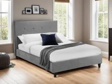 Julian Bowen Shoreditch Grey Velvet Bed Frame Julian Bowen Shoreditch Grey Velvet Bed Frame