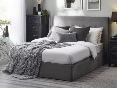 Julian Bowen Julian Bowen Shoreditch Grey Velvet Ottoman Bed Frame