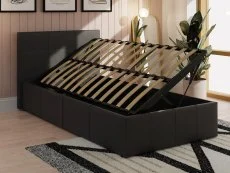 GFW GFW Ecuador Black Faux Leather Side Lift Ottoman Bed Frame