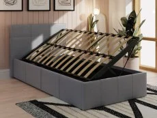 GFW GFW Ecuador Grey Faux Leather Side Lift Ottoman Bed Frame