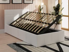 GFW GFW Ecuador White Faux Leather Side Lift Ottoman Bed Frame