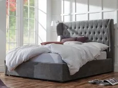 GFW GFW Dakota Pewter Fabric Ottoman Bed Frame