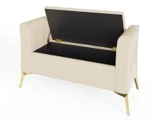 GFW GFW Pettine Natural Cream Fabric Upholstered Ottoman Storage Bench