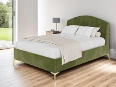 GFW GFW Pettine Green Fabric Ottoman Bed Frame