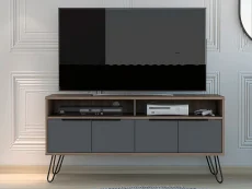 Core Core Vegas Oak and Grey Wide Screen TV Rack with 4 Doors