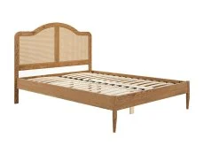 LPD LPD Claude Rattan and Smoked Oak Wooden Bed Frame