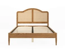 LPD LPD Claude Rattan and Smoked Oak Wooden Bed Frame