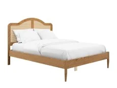 LPD LPD Claude Rattan and Smoked Oak Wooden Bed Frame