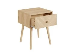 Birlea Birlea Herringford Light Oak 1 Drawer Bedside Table