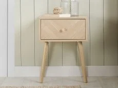 Birlea Birlea Herringford Light Oak 1 Drawer Bedside Table
