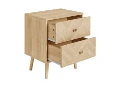 Birlea Birlea Herringford Light Oak 2 Drawer Bedside Table
