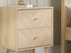Birlea Birlea Herringford Light Oak 2 Drawer Bedside Table
