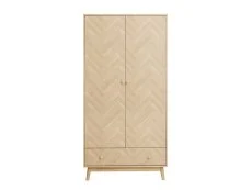 Birlea Birlea Herringford Light Oak 2 Door 1 Drawer Wardrobe