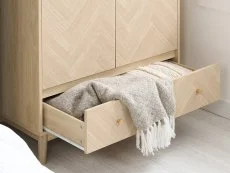Birlea Birlea Herringford Light Oak 2 Door 1 Drawer Wardrobe