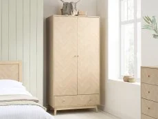Birlea Birlea Herringford Light Oak 2 Door 1 Drawer Wardrobe