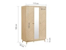Birlea Birlea Herringford Light Oak 3 Door Mirrored Wardrobe