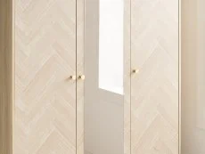 Birlea Birlea Herringford Light Oak 3 Door Mirrored Wardrobe