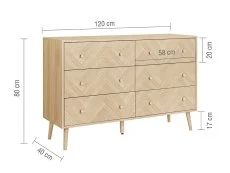 Birlea Birlea Herringford Light Oak 6 Drawer Chest of Drawers