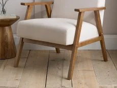 Birlea Birlea Ellwood Cream Linen and Oak Accent Chair