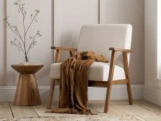 Birlea Birlea Ellwood Cream Linen and Oak Accent Chair
