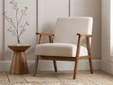 Birlea Birlea Ellwood Cream Linen and Oak Accent Chair