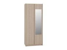 Seconique Seconique Paris Smoked Ash 2 Door Mirrored Wardrobe